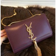 YSL Monogramme Cross-body Shoulder Bag Smooth Leather Y311218 Burgundy VS02729
