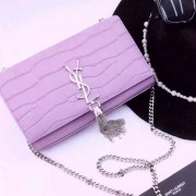 YSL Monogramme Tassel Shoulder Bag in Purple Crocodile Embossed Leather Y40493988 VS07125
