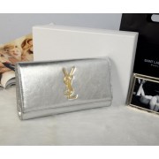 Yves Saint Laurent Classic Monogramme Clutch 311213A Silver VS09852