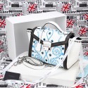 2014 Latest Prada Embroidered Saffiano Flap Bag 50321 in White LSS VS06967