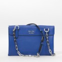 2014 Newest Prada Medium Lux Flap Crossbody Bag BT0995 in Blue Original Calfskin Leather XZ VS01746