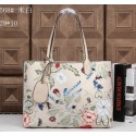 2015 Gucci Reversible GG Leather Tote Bag 368568 White VS08144