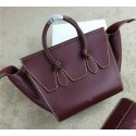 AAA 2015 Celine Tie Top Handle Bag Original Leather 98314 Burgundy VS04023