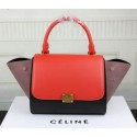 AAA Celine MINI Trapeze Bag Suede Leather CT3345 Red&Black&Khaki VS01927