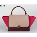 AAA Celine Trapeze Bag Suede Leather C3342 Light Pink&Burgundy&Rose VS03326
