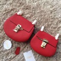 AAA Chloe Drew Calf Leather Shoulder Bag Red 151050 VS04379