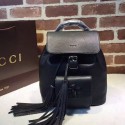 AAA Gucci Bamboo Leather Backpack Black 387149 VS09650