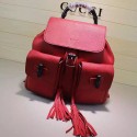 AAA Gucci Bamboo Leather Backpack Red 370833 VS01356