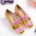 AAA Gucci Zebra Metallic Mid-heel Pump Gold and Pink 461947 VS09506