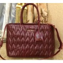 AAA Imitation miu miu Matelasse Nappa Leather Tote Bag RN1096 Burgundy VS07400