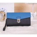 AAA Imitation Prada Saffiano Leather Document Holder VR0075 Black&Blue VS03867