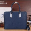 AAA Prada Saffiano Calfskin Leather Briefcase PR66261 Blue VS07844