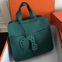 AAA Replica Hermes Halzan 31 Bag in Green Taurillon Clemence Leather H070428 VS01787