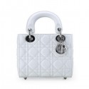 AAA Replica Lady Dior Bag Nano Bag White Original Leather D44552 Silver VS09466