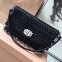 AAA Replica Miu Miu Crystal Nappa Leather Shoulder Bag Black 5BD169 VS09132