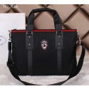 AAA Replica Prada Canvas & Leather Briefcase P38491 Black VS05233