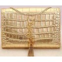 AAA Yves Saint Laurent Monogramme Croco Leather Cross-body Bag Y32218 Gold VS06319