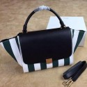AAAAA Celine Trapeze Tote Bag Fabric CTA6608 Black&White&Green VS05030