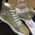 AAAAA Christian Louboutin Louis Spikes Flat Gold Python CL1240 VS07733
