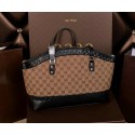 AAAAA Gucci Laidback Crafty Canvas Top Handle Bags 339002 Black VS00793