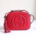 AAAAA Gucci Soho Leather Disco Bag Red 308364 VS03619