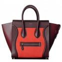 AAAAA Replica Celine Luggage Micro Calf Leather C107 Red&Brown&Maroon VS05658
