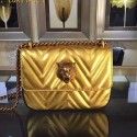 AAAAA Replica Gucci Broadway Chain Shoulder Bag Metallic Gold 432581 VS02740