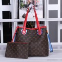 AAAAA Replica Louis Vuitton Monogram Canvas NEVERFULL MM Bags M41663 Red VS06916