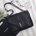 AAAAA Saint Laurent Monogram Large Chain Shoulder Bag Black Calfskin 440115 VS04986