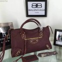 Balenciaga Goatskin Classic Metallic Edge City Bag B30589 Coffee VS08459