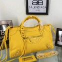 Balenciaga Goatskin Classic Metallic Edge City Bag B30589 Yellow VS07925