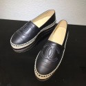 Best Chanel CC Lambskin Espadrille Flat Black CH0731 VS01710