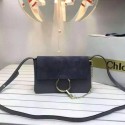 Best Chloe Faye Small Calf Leather Shoulder Bag Blue 3S1126 VS06356
