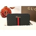 Best Gucci Guccissima Leather Clutch G9551 Black VS02886