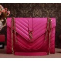 Best Imitation Saint Laurent Classic Monogramme Cannage Pattern Flap Bag Y5480 Rose VS01524