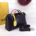Best Knockoff Fendi By The Way Small Boston Bag Original Leather Black&Pink FD0805 VS07425