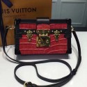 Best Louis Vuitton Crocodile Brillant Petite Malle Red N91994 VS03087