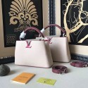 Best Louis Vuitton Taurillon Leather Capucines PM Pink and Rose M42237 VS09731