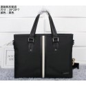 Best Prada Fabric & Leather Briefcase P08971 Black VS02968