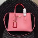 Best Prada Saffiano Leather Double Tote Bag Pink 1BG887 VS08390