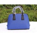 Best Prada Saffiano Leather Two Handle Bag BL0838P Royal&Black VS08928
