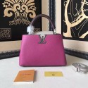 Best Quality Louis Vuitton Taurillon Leather Capucines PM Rose and Grey M42237 VS00003