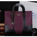 Best Quality Replica PRADA Saffiano Leather Business Briefcase P8673 Purple VS04967