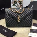 Best Saint Laurent Classic Large Monogram Shoulder Bag in Green Grained Matelasse 396910 VS01862
