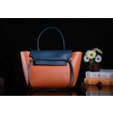 Celine Belt Bag 3345 in Oroginal Brown with Deep Blue Smooth Calfskin VS05124