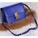 Celine Classic Box Small Flap Bag Calfskin C88007T Blue VS05957