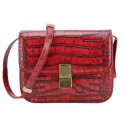 Celine Classic Box Small Flap Bag Croco Leather 88007 Red VS04345