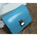 Celine Classic Box Small Flap Bag Smooth Leather C11042 SkyBlue VS01660
