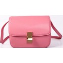 Celine Classic Box Small Flap Bag Smooth Leather C88007C Pink VS02646