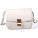 Celine Classic Box Small Flap Bag Smooth Leather C88007C White VS00534